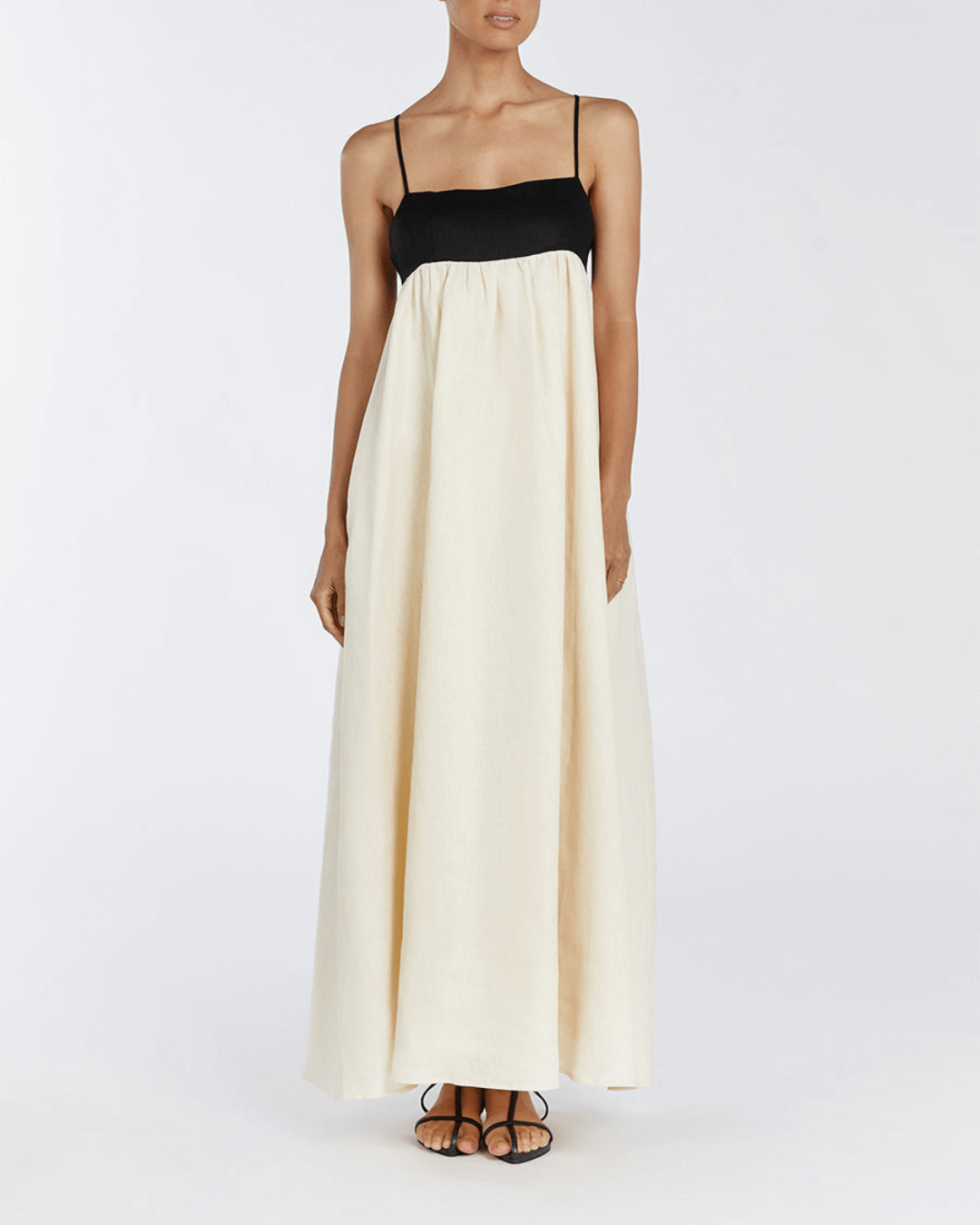 Buttermilk Linen Loose Maxi Dress - Fashionpara