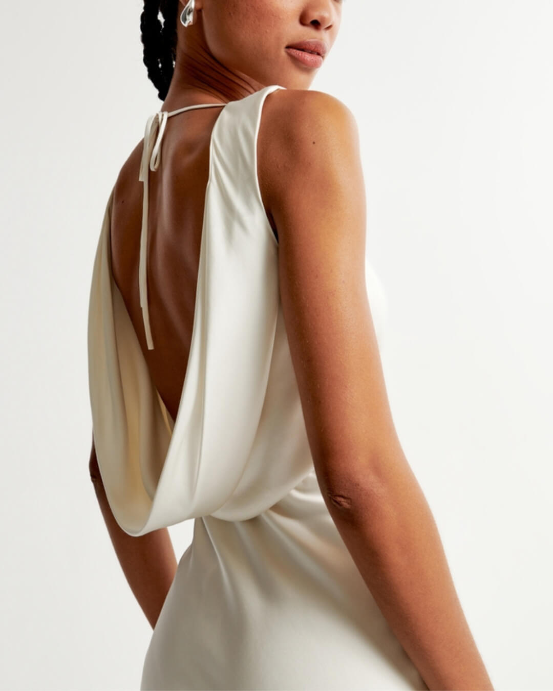 Plunge Cowl Back Maxi Dress - Fashionpara