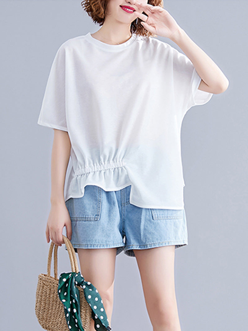 Lover's Leap Elastic Waist Style Basic Tops