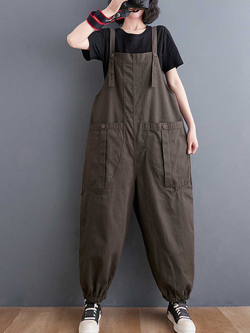 Cotton Nine-Point Pants Overall Dungaree - Fashionpara