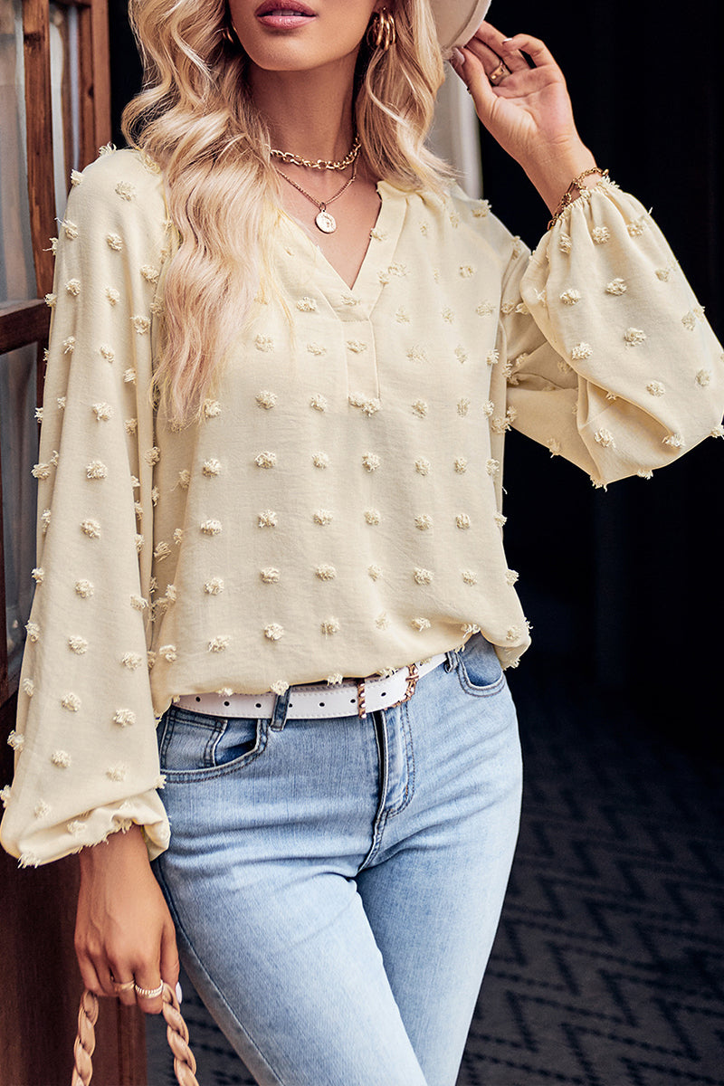 Long Sleeve V-Neck Loose Top