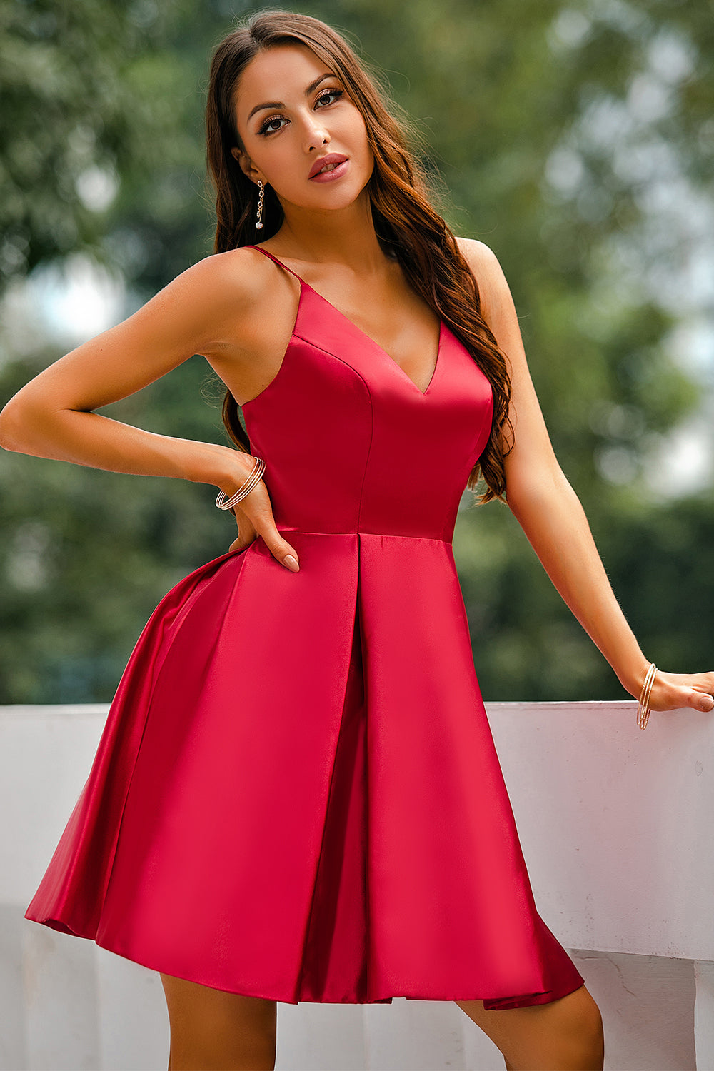 Red A-line Homecoming Dress