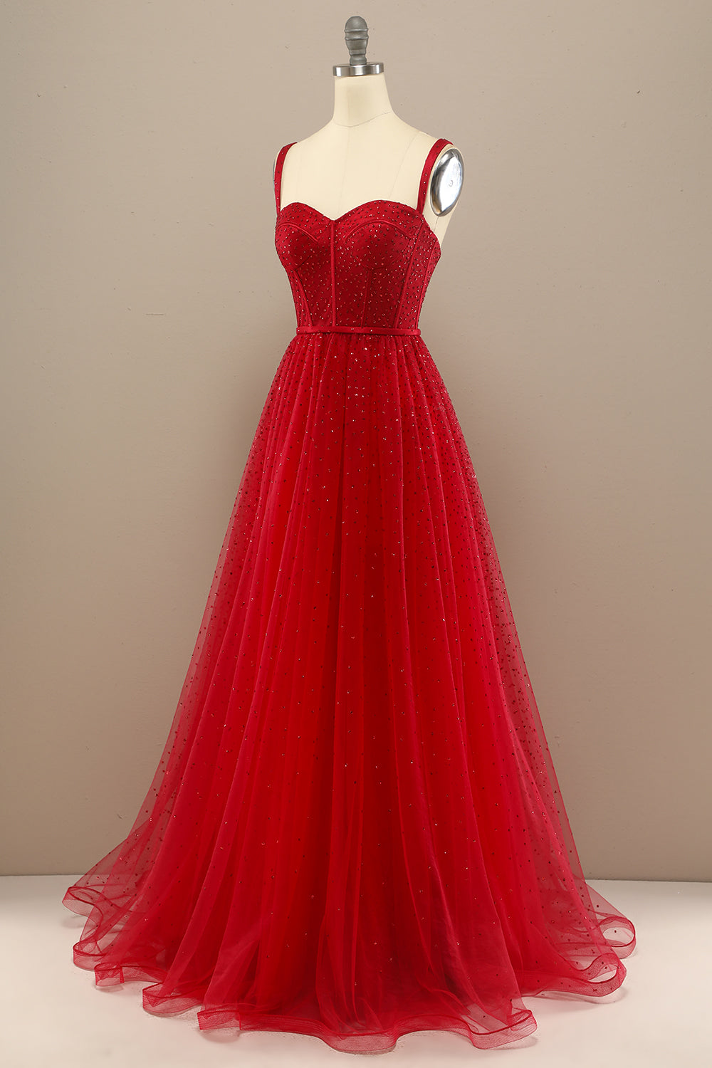 Beautiful Red Sweetheart Prom Dress with Beading