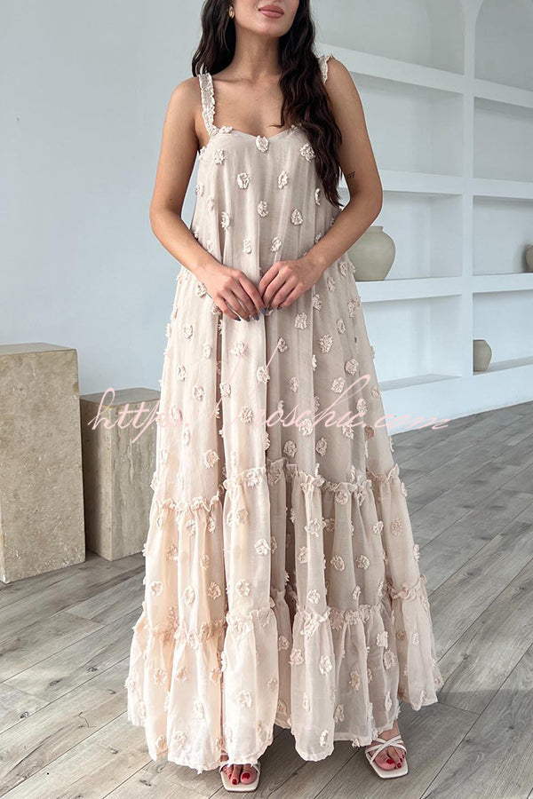 Pretty Lady Flower Decor A-line Layered Loose Maxi Dress - Fashionpara