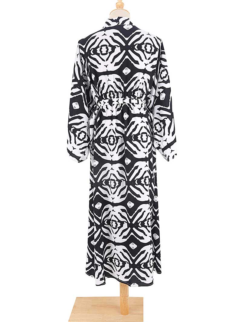 Printed Different Colors Rayon Long Length Gown Kimono Duster Robe