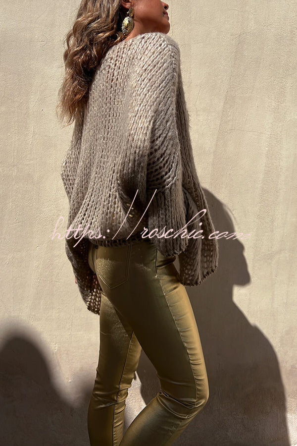 Chill Touch Knit Stripe Trim Loose Pullover Sweater