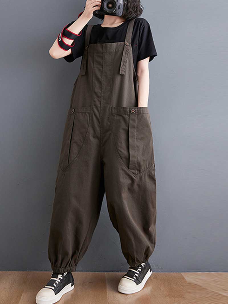 Cotton Nine-Point Pants Overall Dungaree - Fashionpara