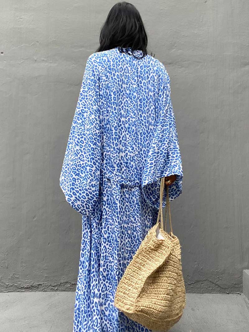 Printed Different Colors Rayon Long Length Gown Kimono Duster Robe