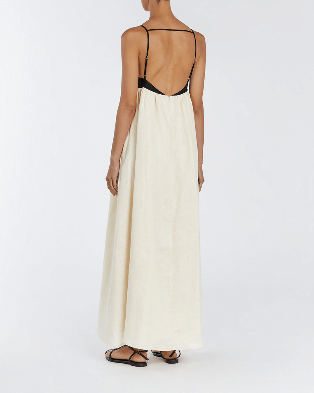 Buttermilk Linen Loose Maxi Dress - Fashionpara