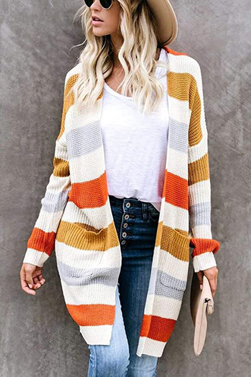 Multicolor Striped Knitted Cardigan