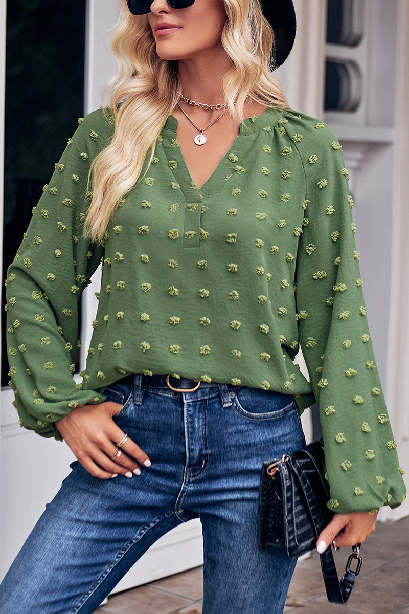 Long Sleeve V-Neck Loose Top