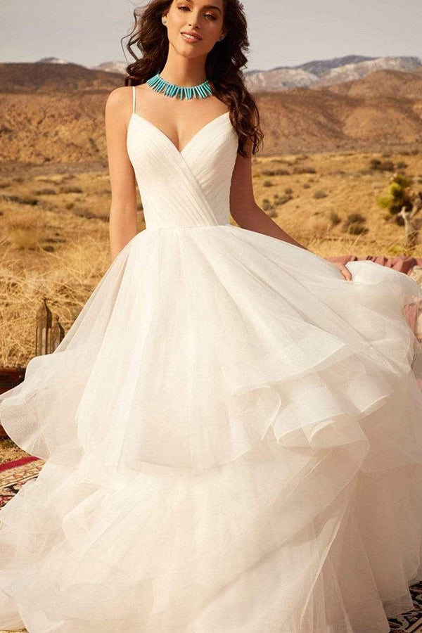 A-line Off-the-shoulder Bridal Gown Tulle Lace Elegant