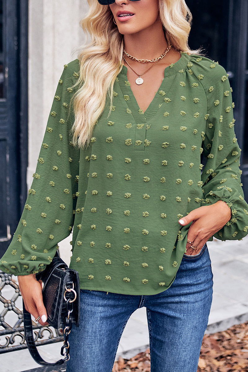 Long Sleeve V-Neck Loose Top