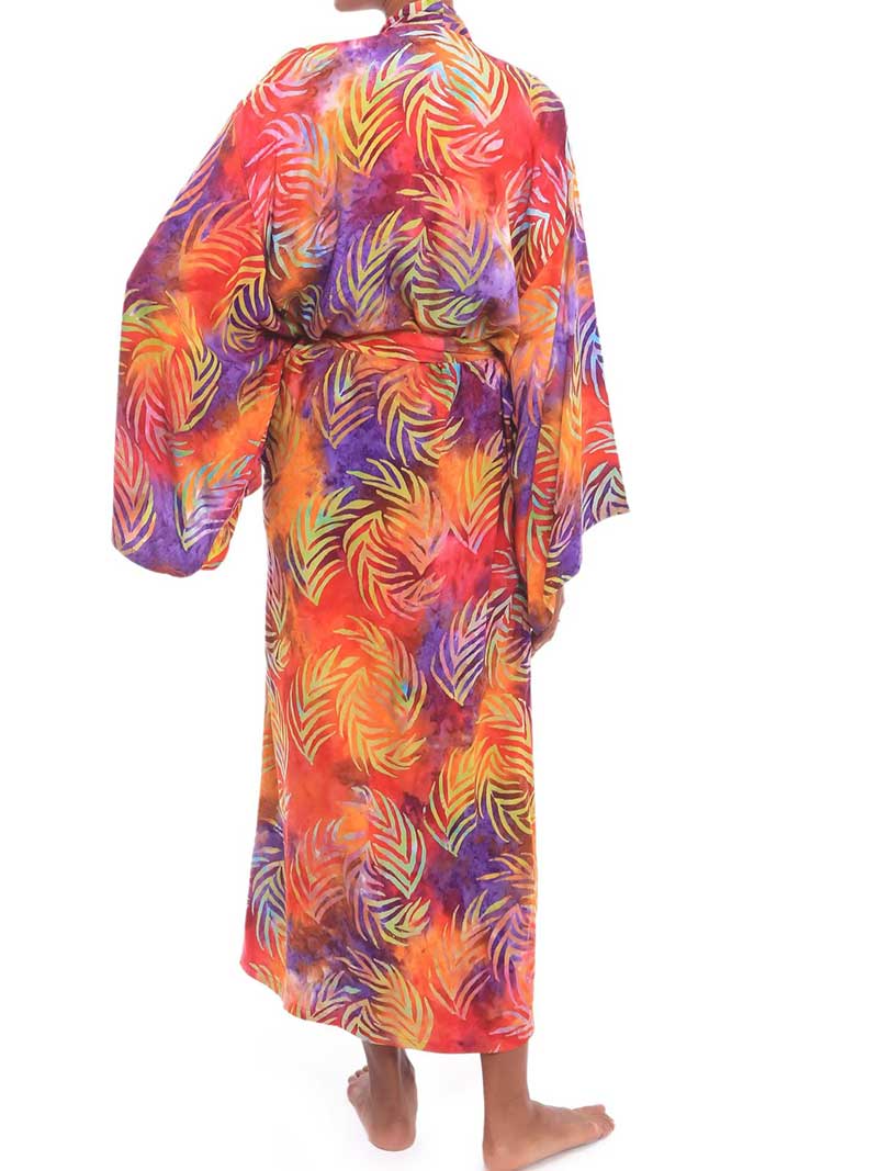 Printed Different Colors Rayon Long Length Gown Kimono Duster Robe