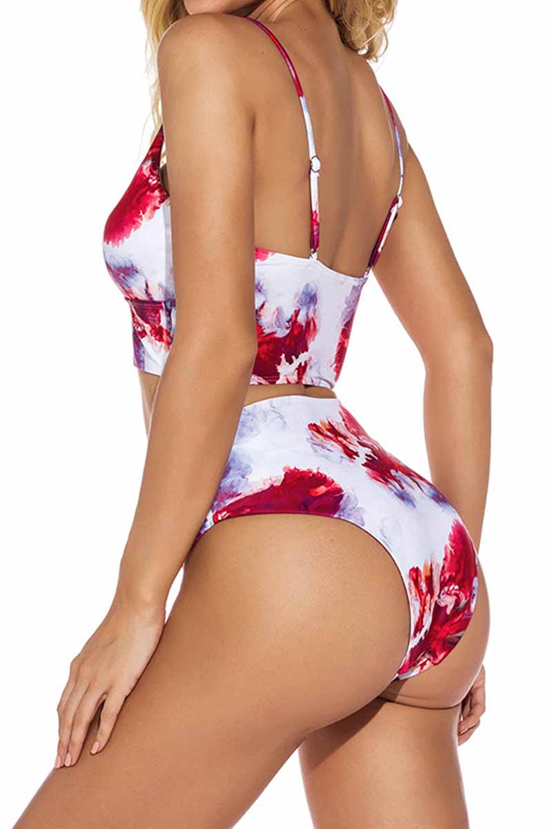 Tie Dye Print Two Piece Swimsuit