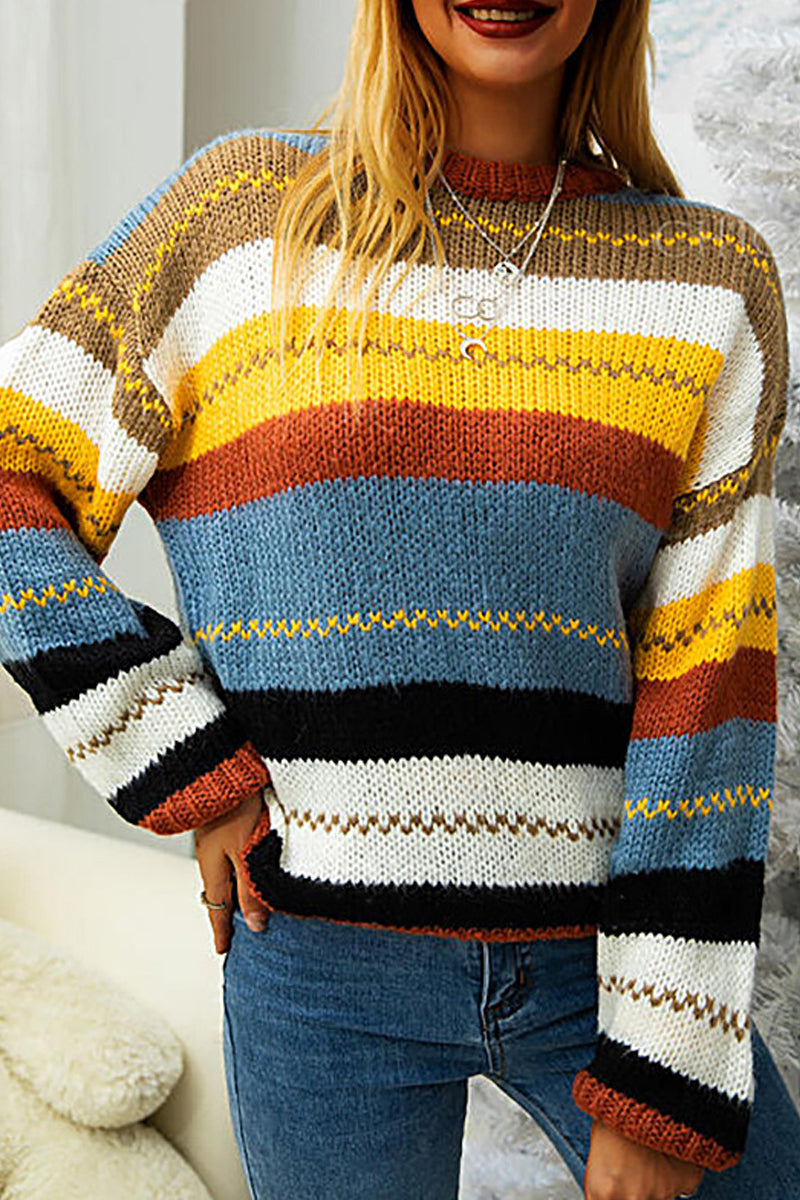 O-Neck Striped Sweater