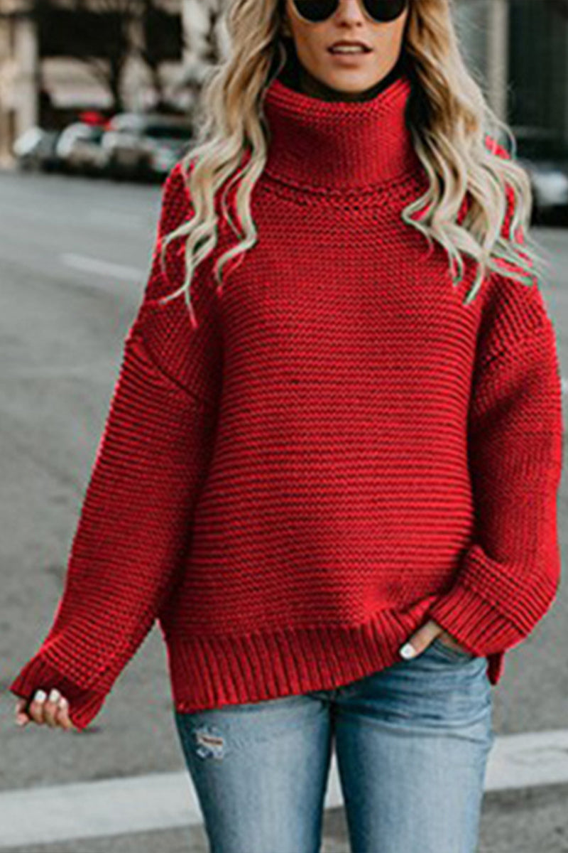 Chunky-knit Turtleneck Pullover Sweater