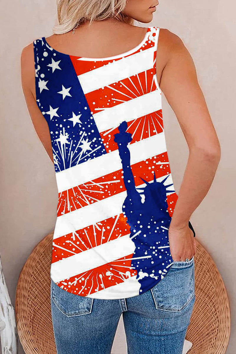 American Flag Print Casual Camisole