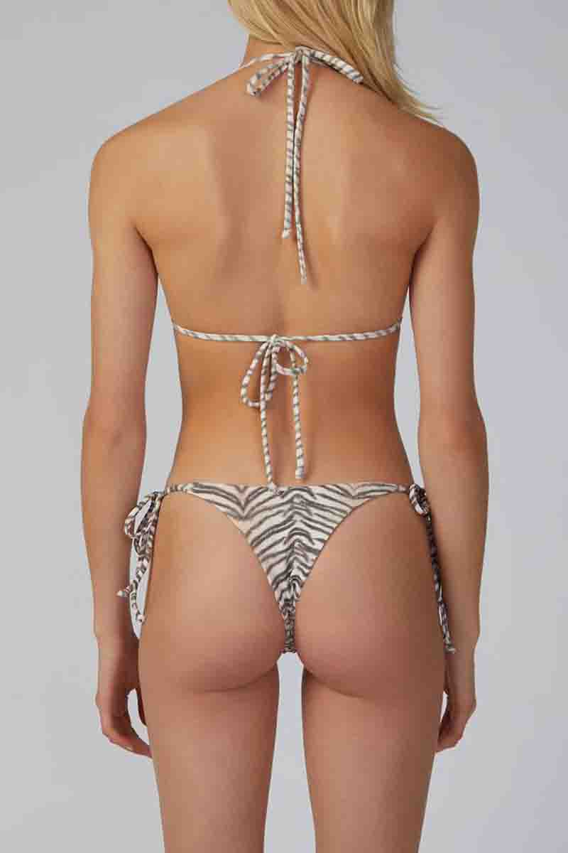 Spaghetti Strap Zebra Print Two Pieces Swimsuit