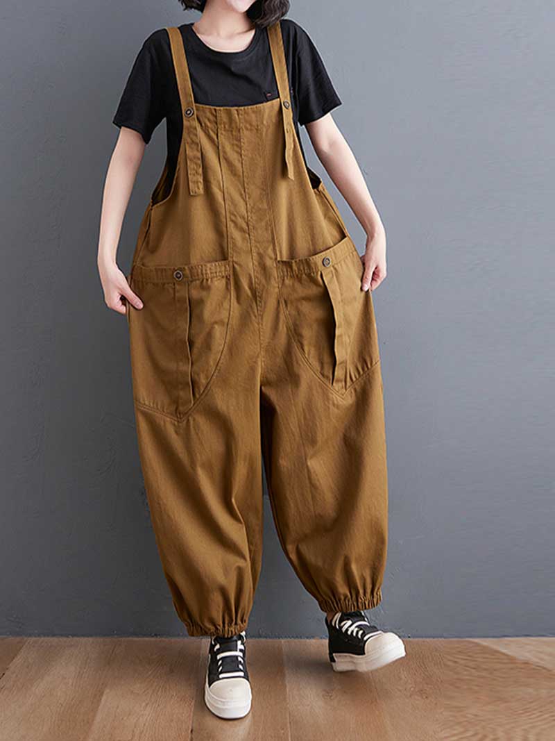 Cotton Nine-Point Pants Overall Dungaree - Fashionpara