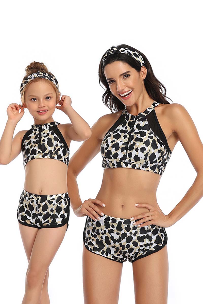 Leopard Print Parent-child Two Pieces Swimsuit