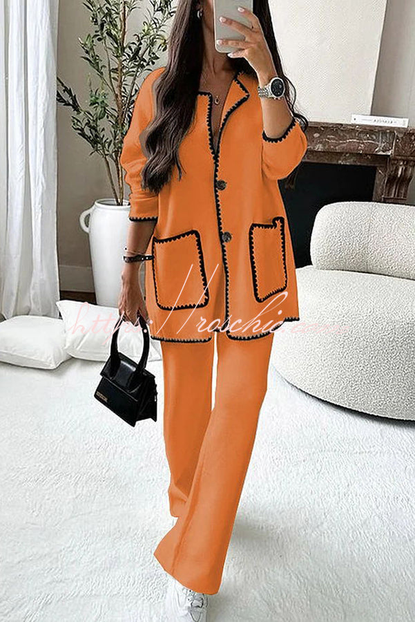 Easy To Style Edge Decorated Pocket Loose Fashion Jacket