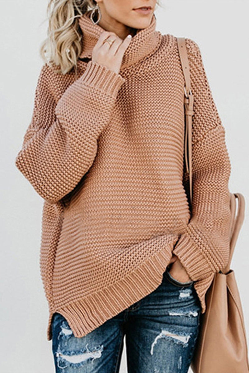 Chunky-knit Turtleneck Pullover Sweater