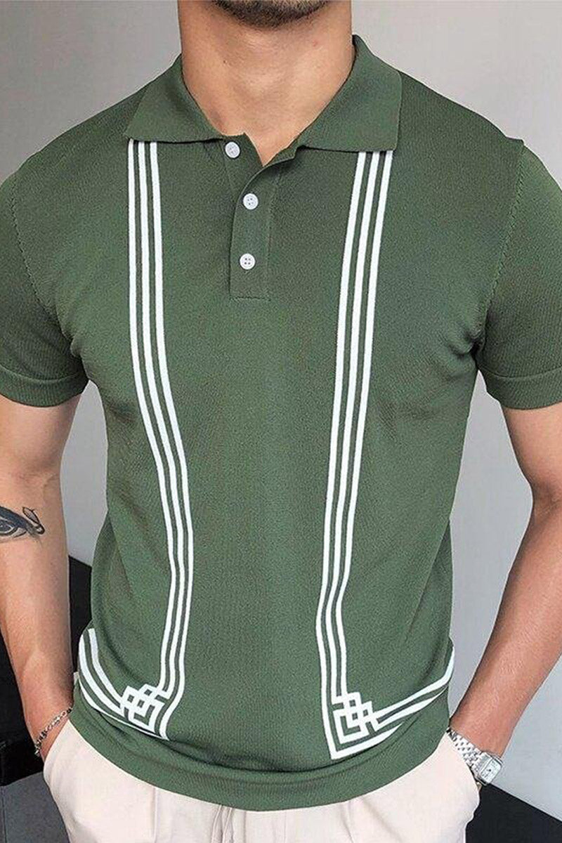 Fashion Casual Hit Color Polo Shirt