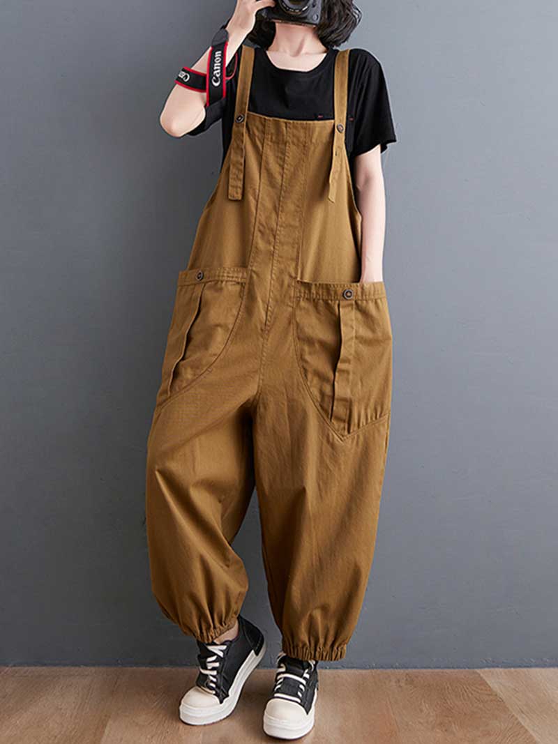 Cotton Nine-Point Pants Overall Dungaree - Fashionpara