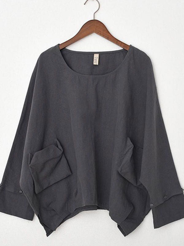 Dolman Sleeve Front Pocket Top