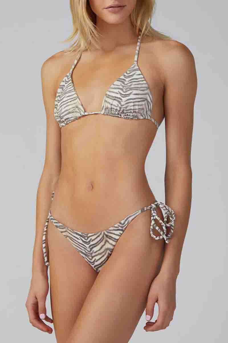 Spaghetti Strap Zebra Print Two Pieces Swimsuit