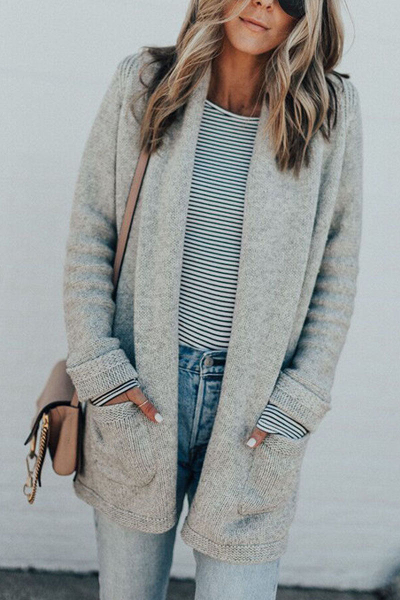 Loose Casual Grey Cardigan