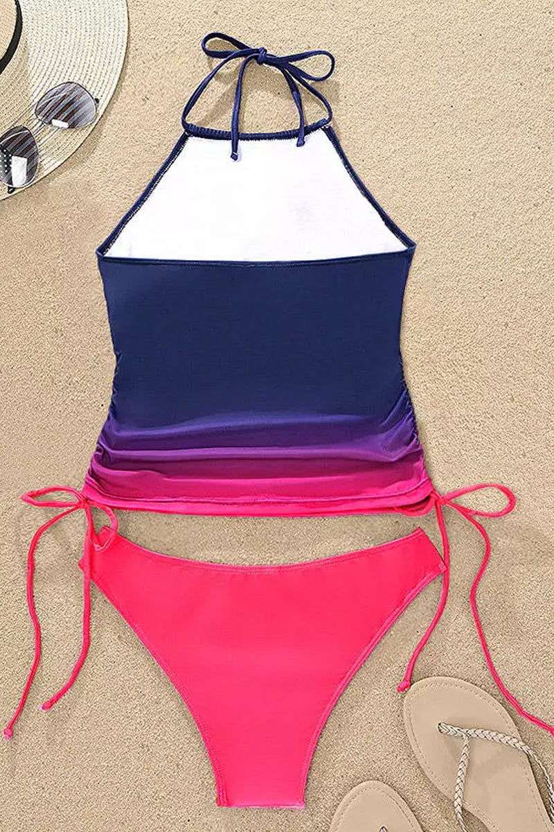 I Love American Flag Gradient Two Pieces Swimwear