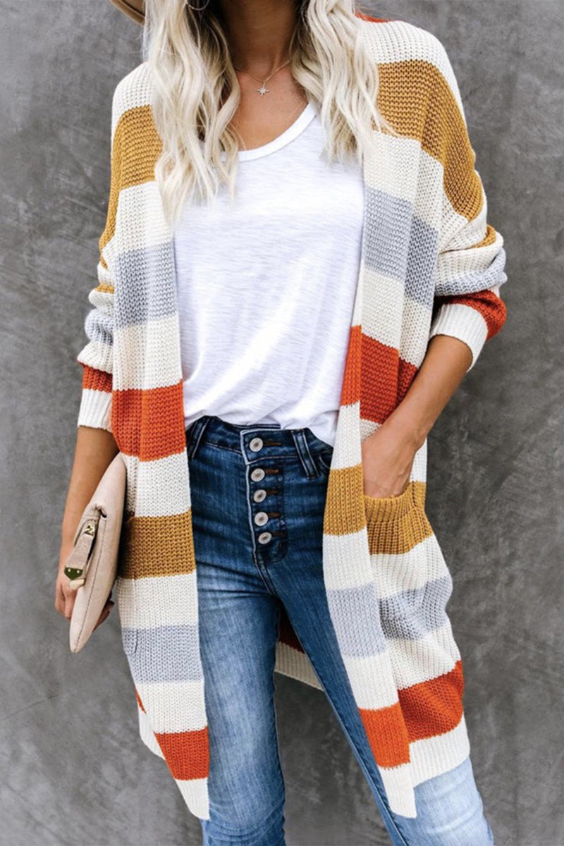 Multicolor Striped Knitted Cardigan