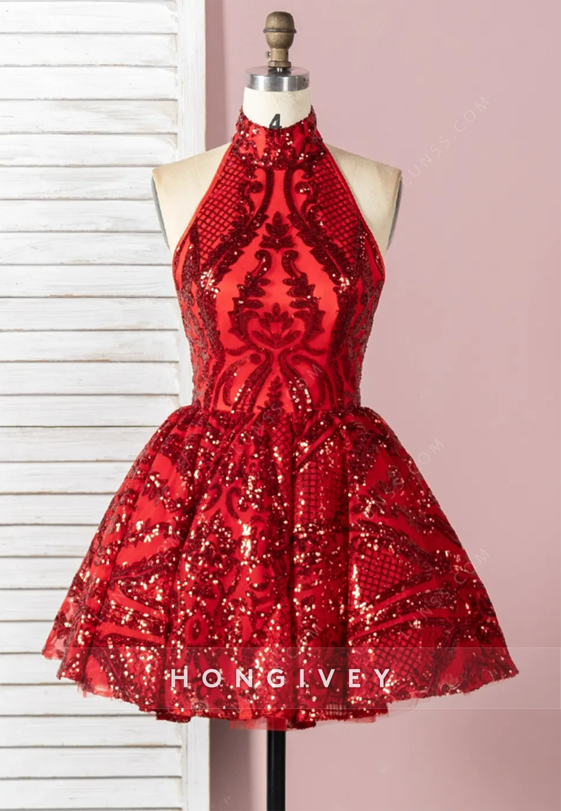 A-Line Round Sleeveless Appliques Lace-Up Homecoming Dress