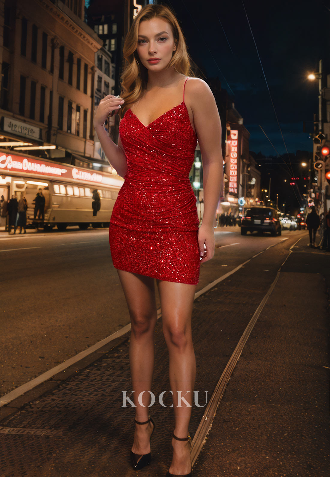 Sexy & Hot Backless Criss-Cross Straps Sequined Party Homecoming Dress