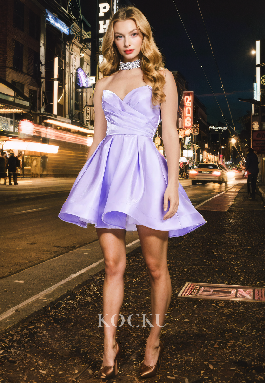 Cute & Charming Sweetheart A-Line Satin Party Homecoming Dress