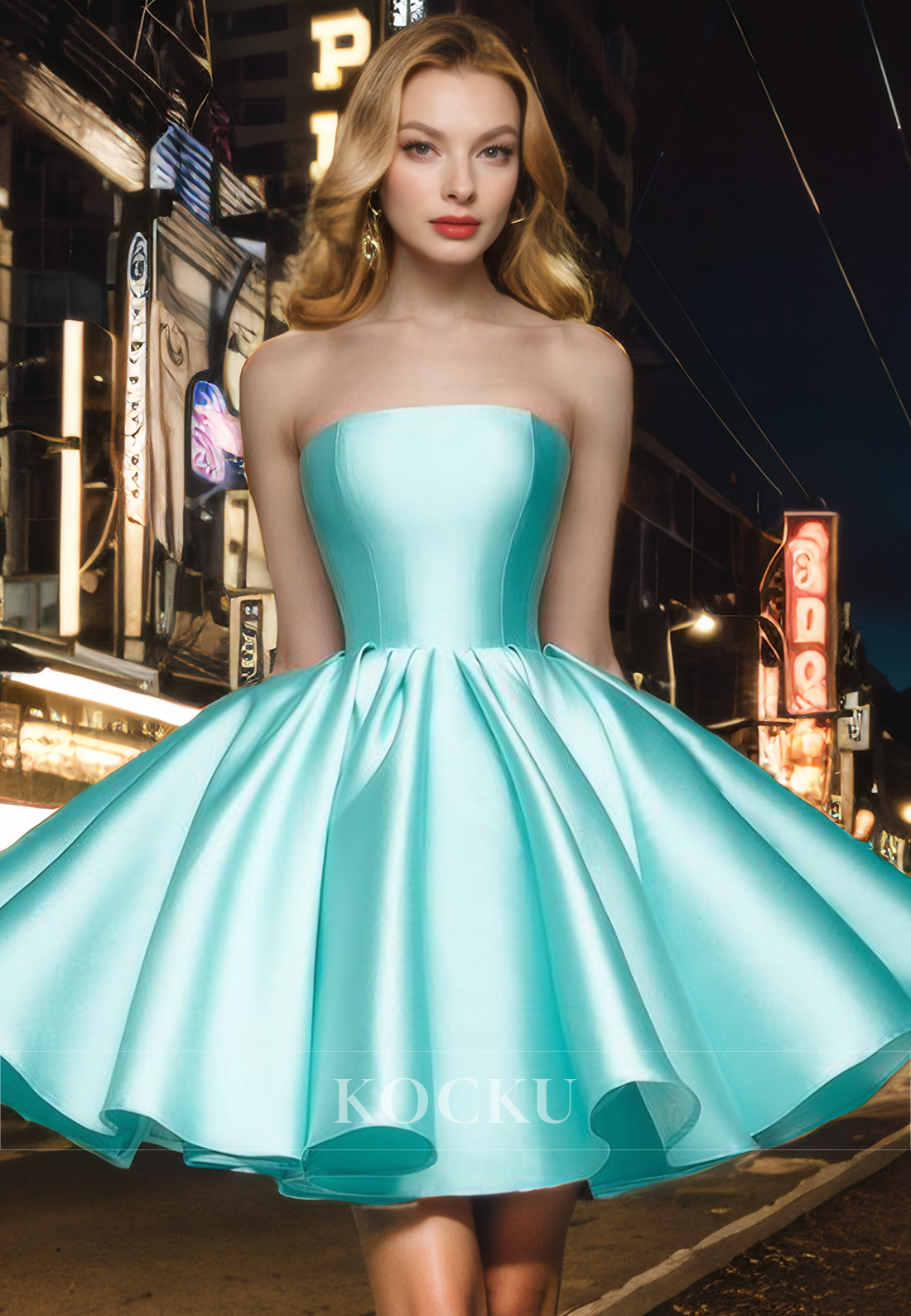 Classic & Timeless Off-Shoulder Sleeveless A-Line Satin Party Homecoming Dress