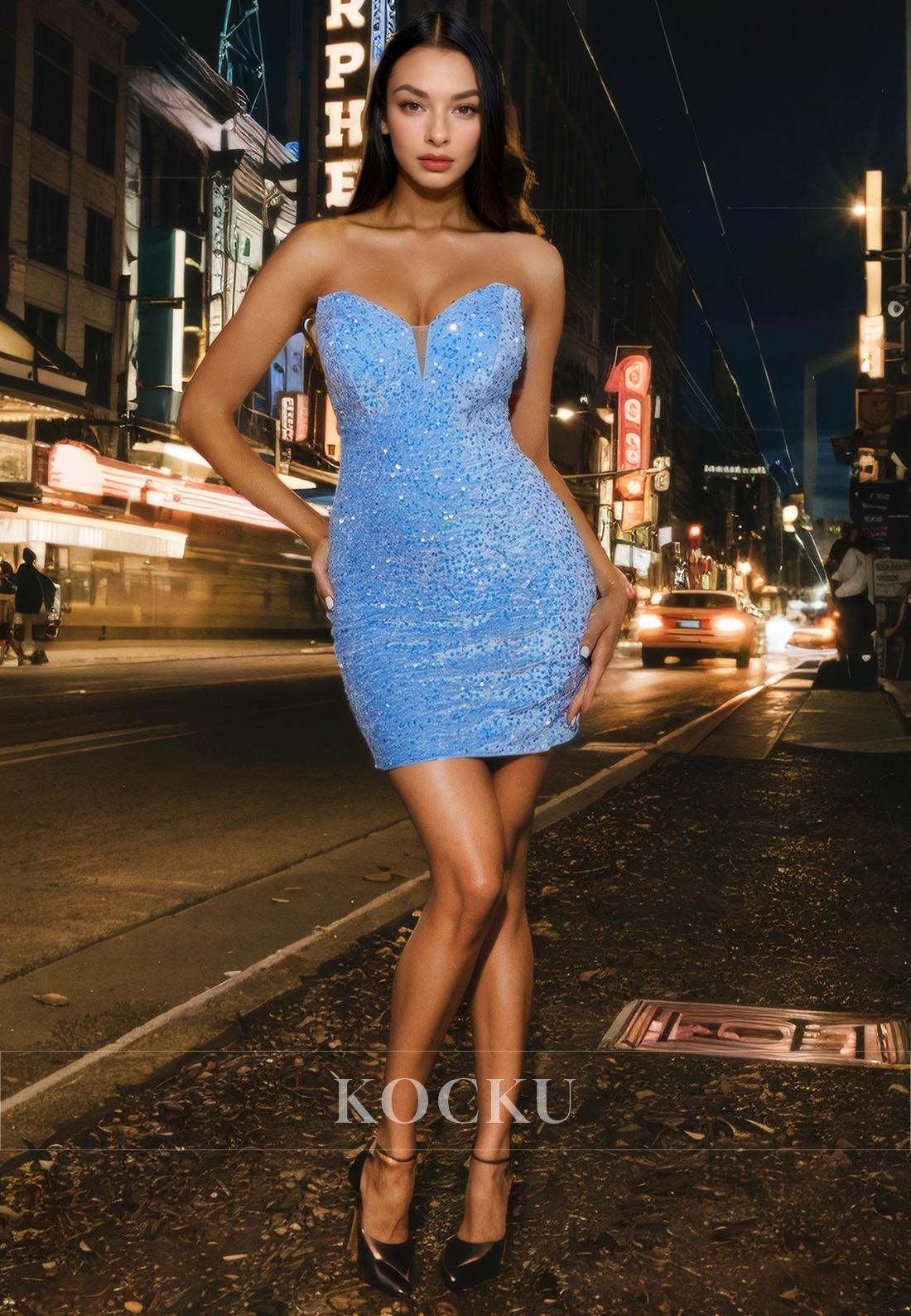 Gorgeous & Charming Off-Shoulder Sleeveless Sparkly Sequined Party Homecoming Dress