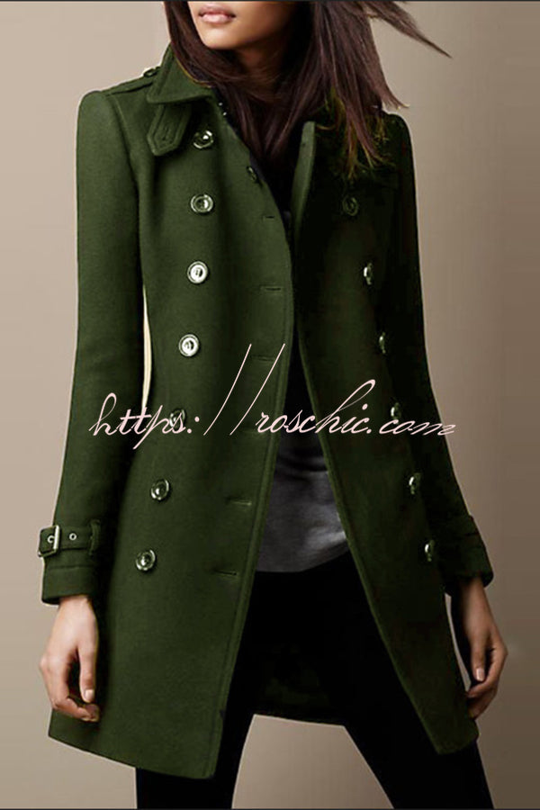 Casual Lapel Long Sleeve Button Coat