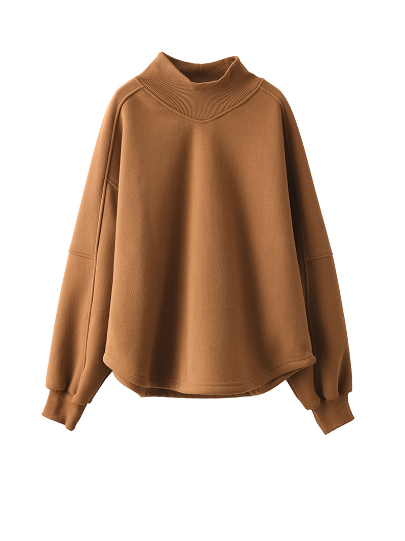 Long sleeves Pullover Plus Fleece Casual Sweater Loose Top