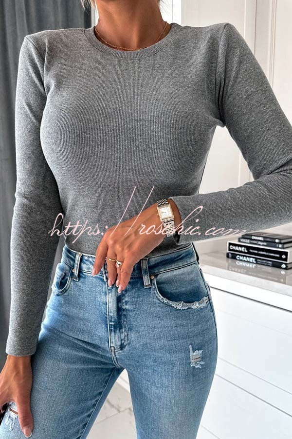 Koida Knitted Crew Neck Long Sleeve Top