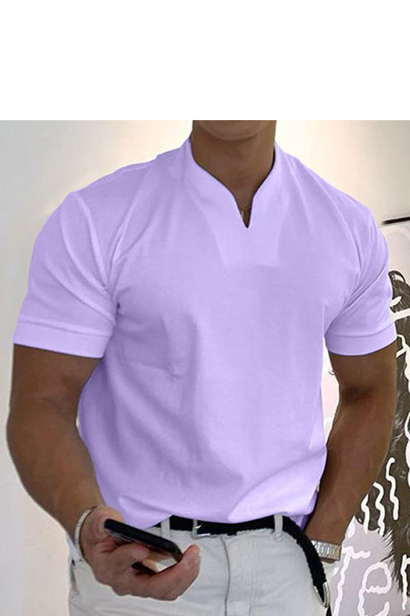 Men Gentlemans Business Short Sleeve Fitness T-Shirt