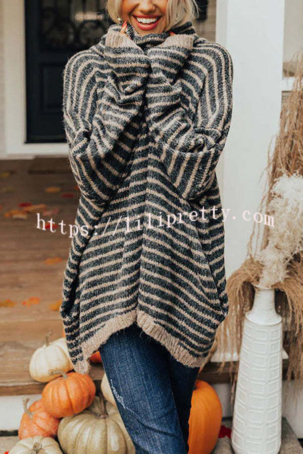 Perfect Timing Stripe Pocketed Tunic Sweater