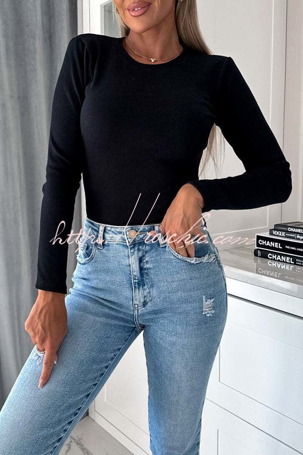 Koida Knitted Crew Neck Long Sleeve Top