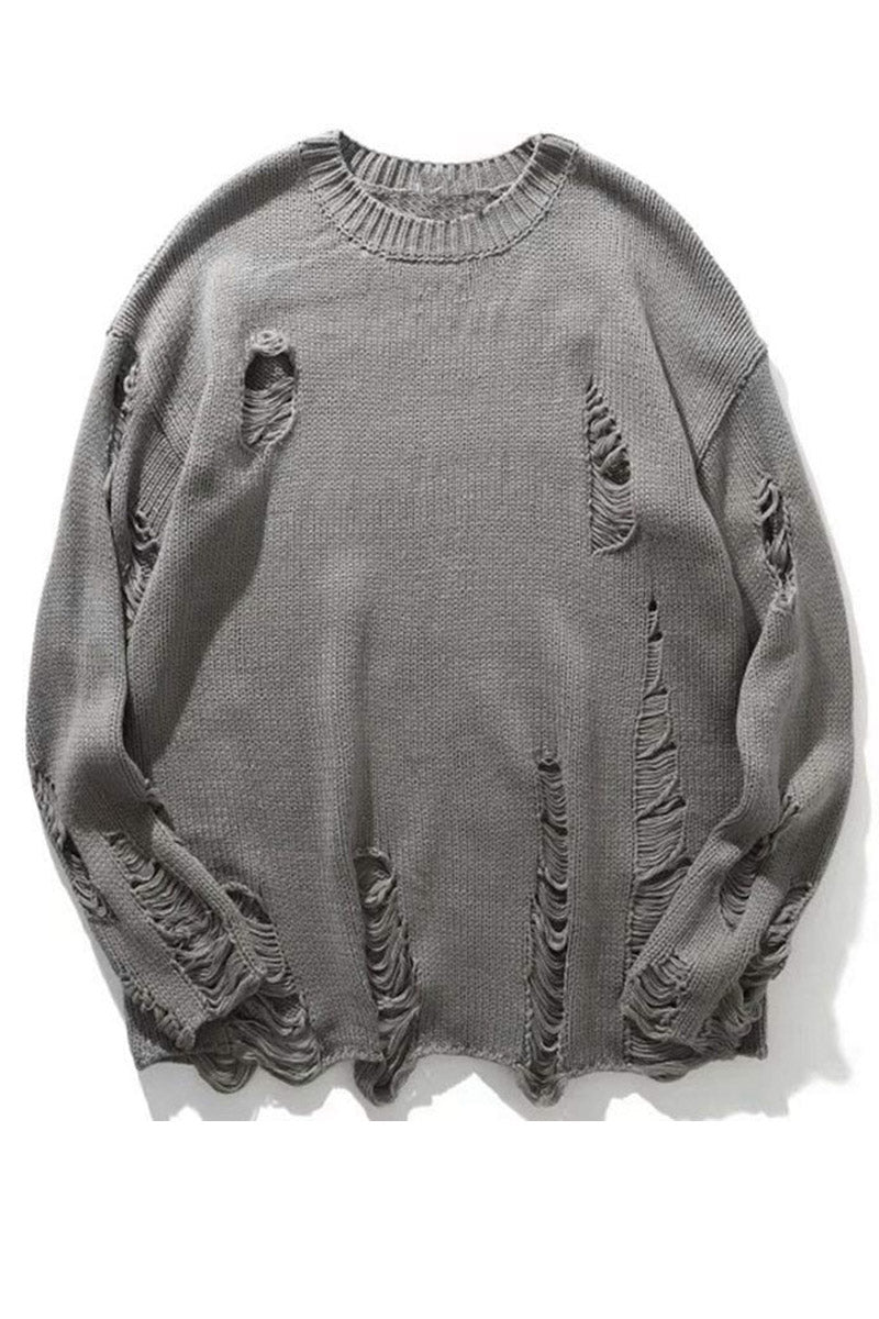 Uniqshe Men's New Round Neck Long Sleeve Knitted Sweater