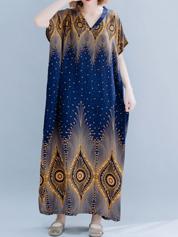 Rhombus Sprout Kaftan Dress - Fashionpara