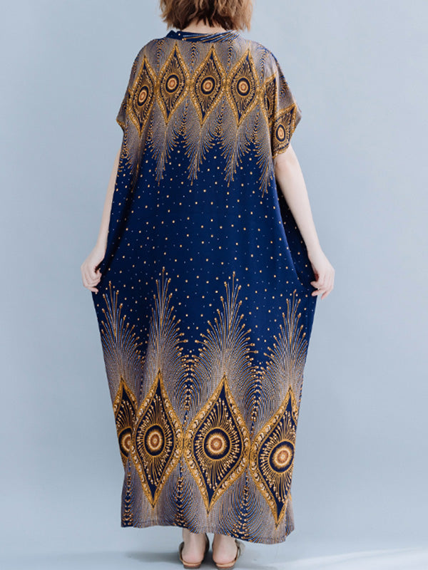 Rhombus Sprout Kaftan Dress - Fashionpara