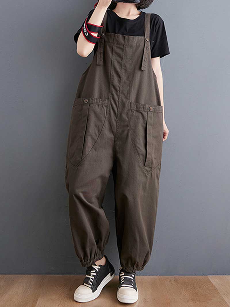 Cotton Nine-Point Pants Overall Dungaree - Fashionpara