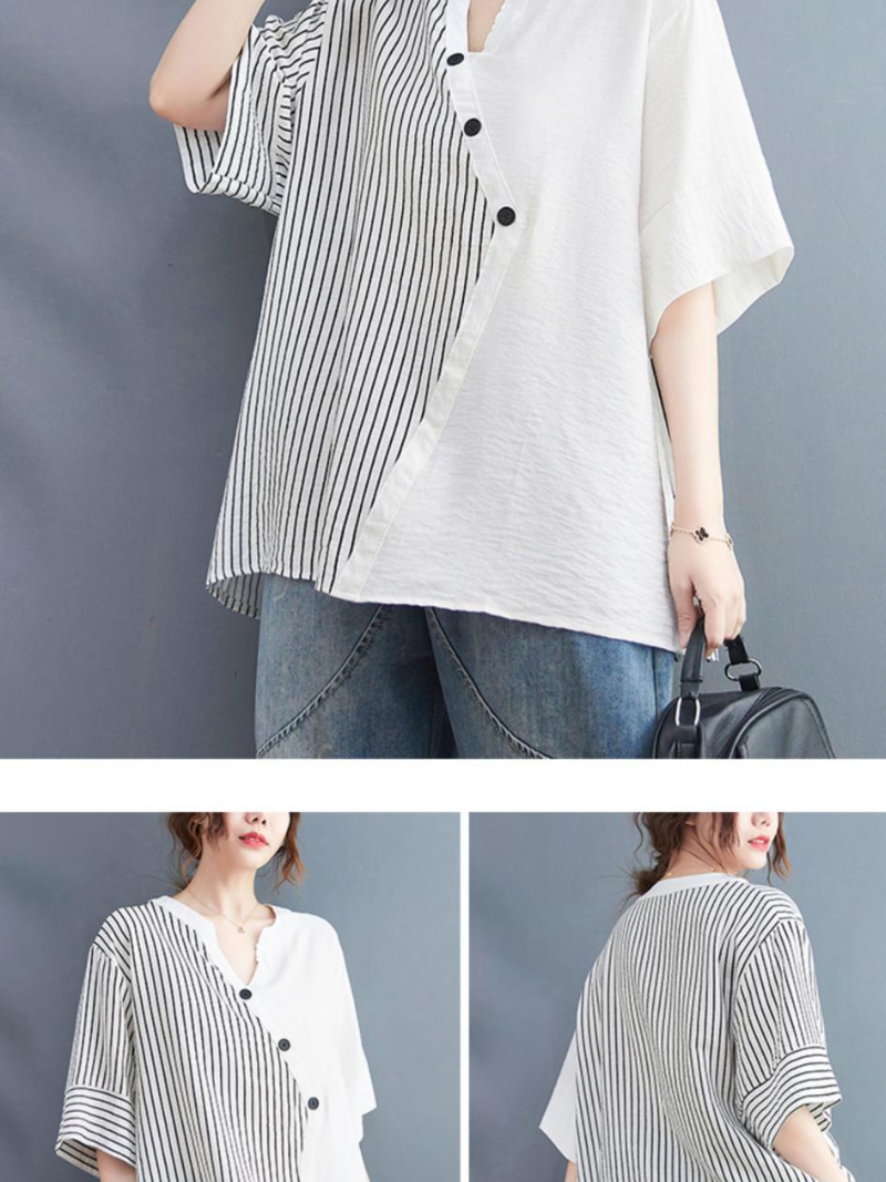 Charming Button-Up Striped Tops